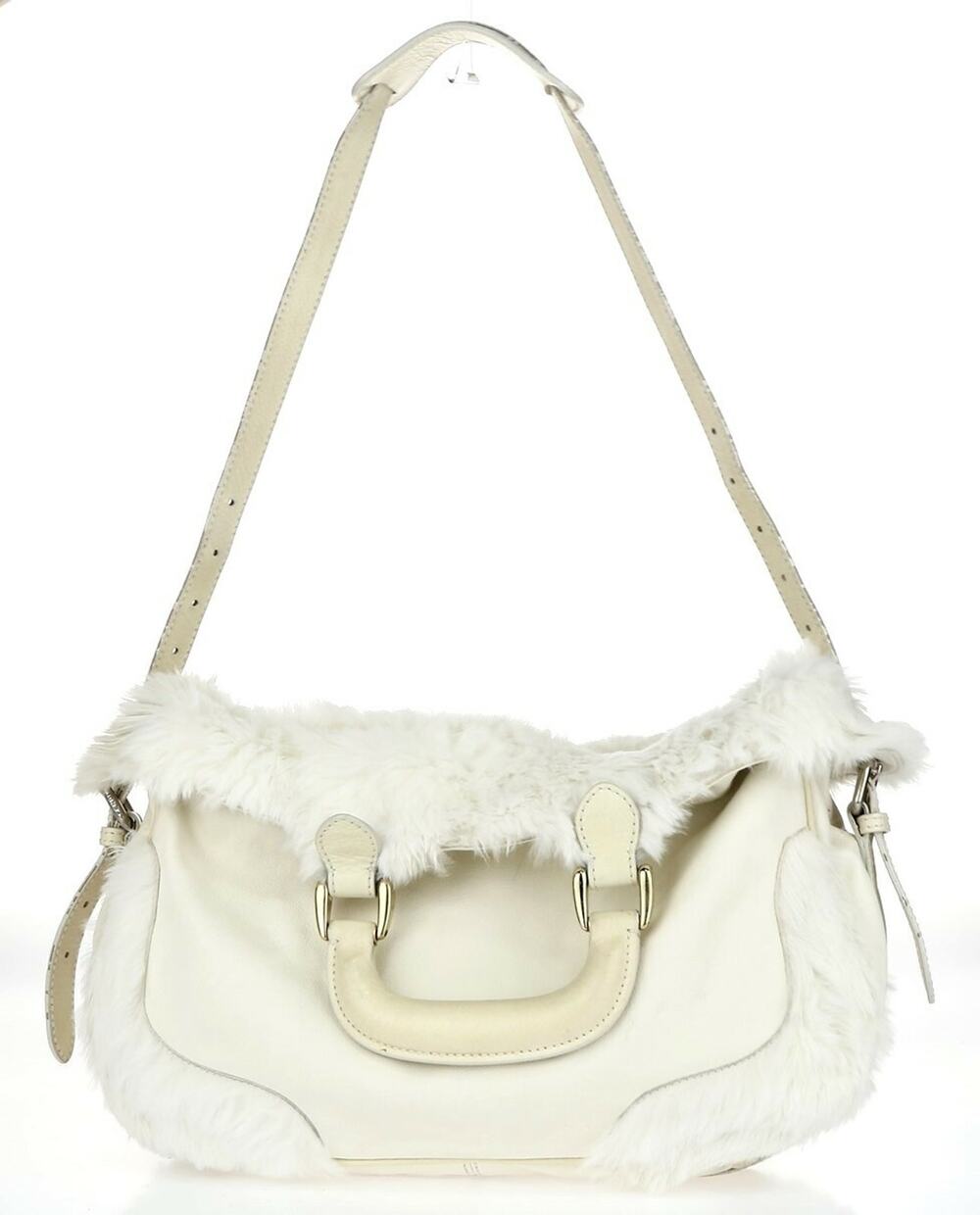 Vintage FENDI Convertible Zip Satchel Leather and Fur Medium bag